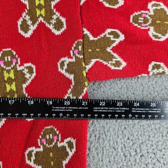Love On a Hanger Christmas Cardigan Womens Medium Red Gingerbread Man Holiday - Picture 8 of 13